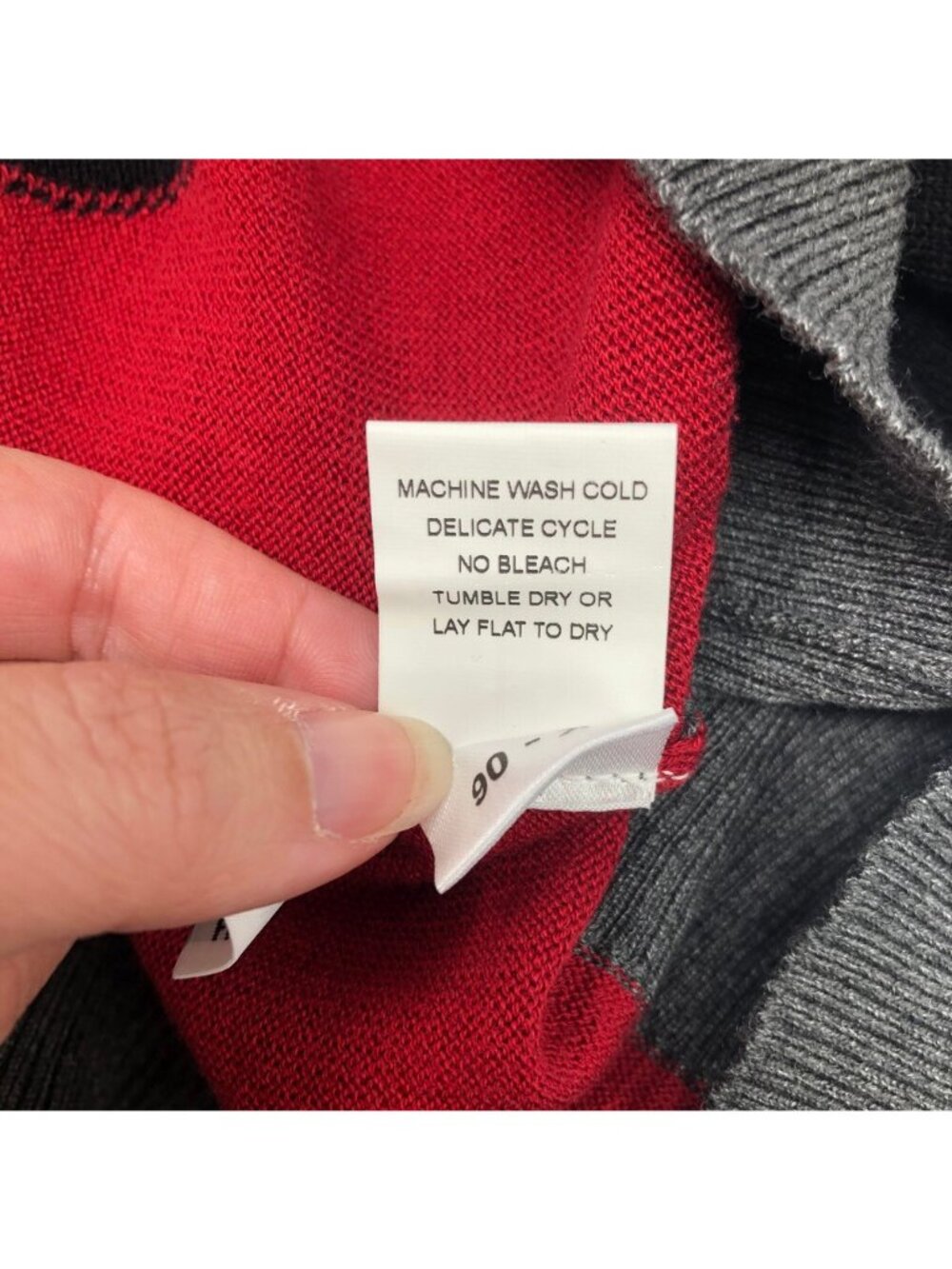 Planet Lauren G Colorblock Sweater One Size Black Gray Red - Picture 8 of 8